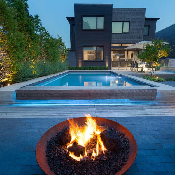 Outdoor Corten Steel Fire Pit Rusty Burner Outdoor For Backyard