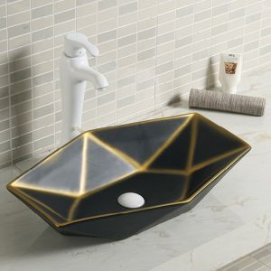 Irregular Diamond Counter Top Bathroom Sink 70cm CUPC Vessel Style