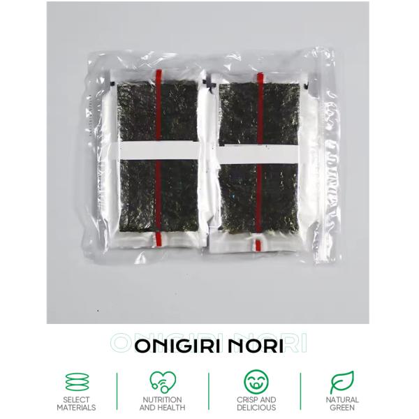 Dark Green Custom Safe Food Triangle Plastic Onigiri Nori Rice Seaweed Nori Sheets