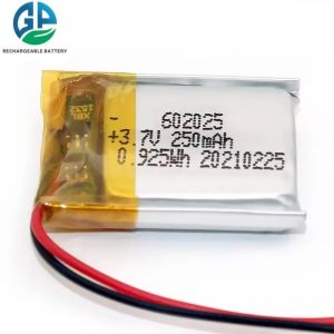 IEC62133 KC Approved Polymer Rechargeable Lipo 602025 250mah 3.7v Lithium