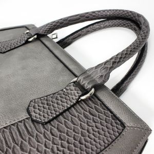 Polyester Lining Womens Leather Bag PU Black Leather Crossbody Bag
