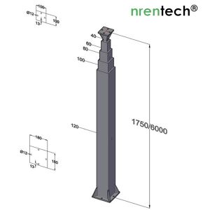 6m galvanized telescopic mast
