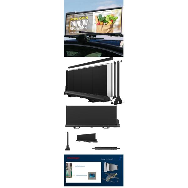 CE ROHS FCC Car Top Led Display Full Color taxi advertising screens