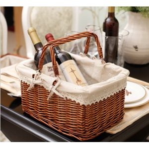 Quality Handmade Natural Willow Wicker Picnic Basket Cheap Lunch Bags Hot sale products Outdoor Lunch Basket for sale