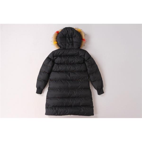 Junior Girls longline coats, Children's longline jacket, Hood Fur, Rainbow zipper
