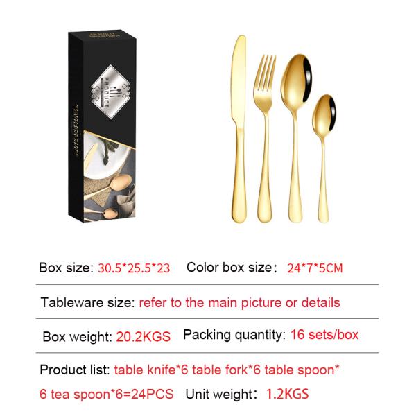 101 Stainless Steel Flatware Sets for Direct Hotel Nordic Spoon Fork Knife Set Gold/Sliver