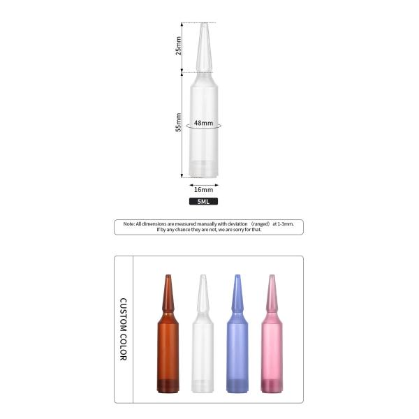 Serum Plastic Ampoule Packaging , Small Empty Lotion Bottles 16mm Diameter