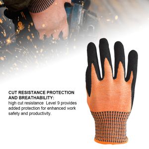 Protective N-D138 A9 Level Anti-Cut Gloves with Touchscreen Function Black