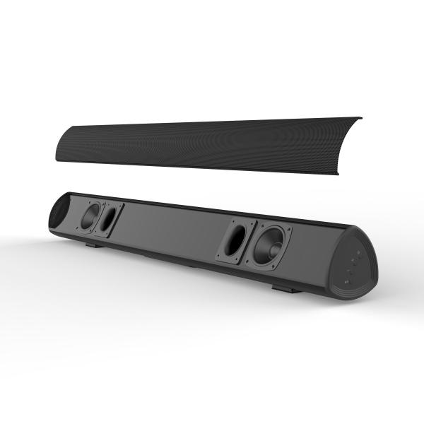 Black Wireless Bluetooth Soundbar With Subwoofer 20Hz 20KHz Frequency Response
