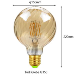 4W 6W Dimmable Large Globe Light Bulbs G150 G125 G95 Filament Bulb