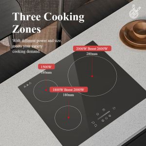 Fast Heating 3 Burner Induction Stove , Induction Cooktop With Timer 6100W