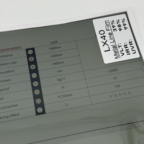 LX40 2HD Metal Line Film 39% VLT 98% IRR 8-Year Warranty