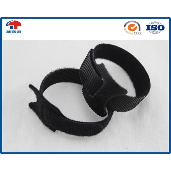 Eco Friendly Self Adhesive hook and loop fasteners , black cable ties reusable