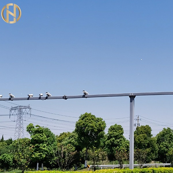 Buy Q235 Galvanized CCTV Outdoor Security Camera Pole Double Brackets at wholesale prices