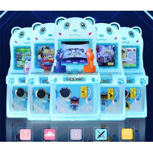 Cute bear kids bullets arcade shooting kids coin operated game machine for