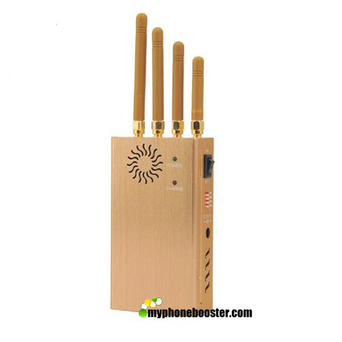 Hotsale 4 Antennas 2w Golden Yellow Portable Signal Jammer Blocker Shield GSM 3G