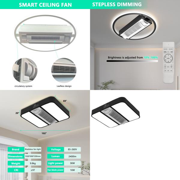Manufacturer Modern Luxury Ceiling Fans Light , Smart LED Ceiling Fan With Remote Control