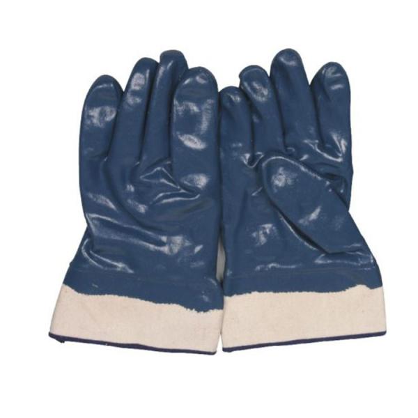 N51001-J/51001-I Heavy Duty Canvas Cuff Nitrile Work Safety Glove for Chemical Industry