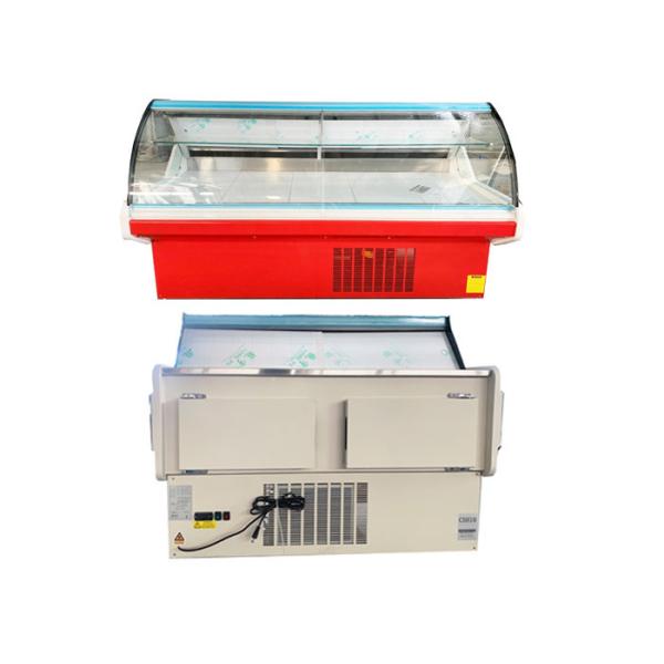 Buy R404a 2M Deli Display Refrigerator Curved Glass Meat Showcase at wholesale prices