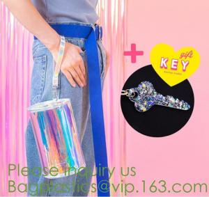 Quality holographic pvc bags, holographic packs, holographic pouch bags, holographic metialized cosmetic make up, holographic PU for sale