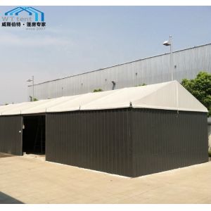 Black Storage Warehouse Tent Steel Plate Wall Easily Cleaning