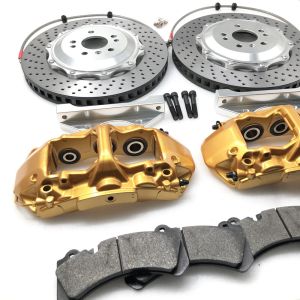 Custom Gold GT6 Caliper Kit 355X32 Disc Flower Center Cap