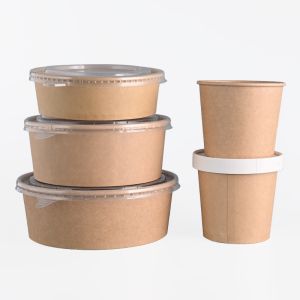 Compostable Sustainable Microwavable Disposable Bowls Kraft Take Out Containers