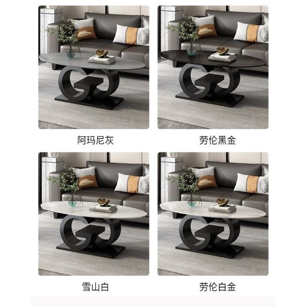 Minimalist Italian Creative Oval Marble Top Coffee Table Customized Size