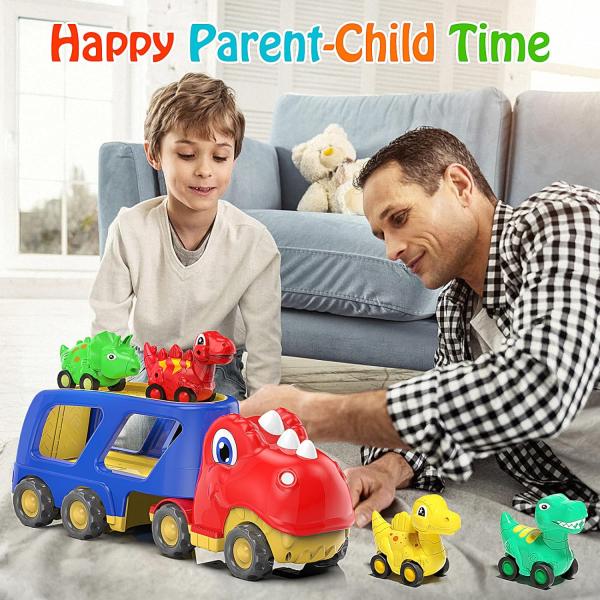 Battery-Free Friction Power Dino Transport Carrier Truck Ideal for 18M Boys 1 24 Scale
