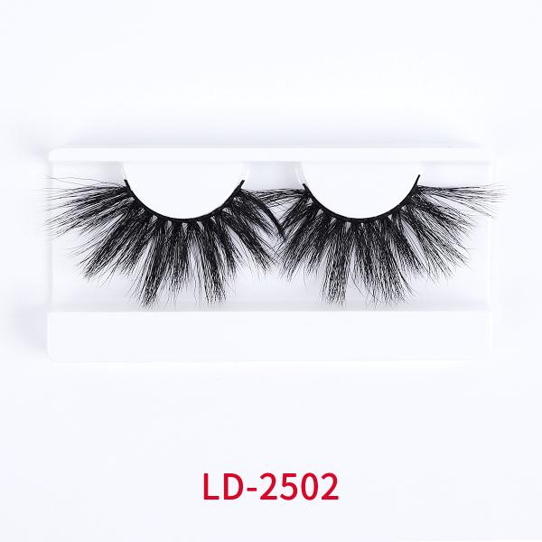 Black 3D Cruelty Free False Lashes , 25mm Vegan Fake Eyelashes