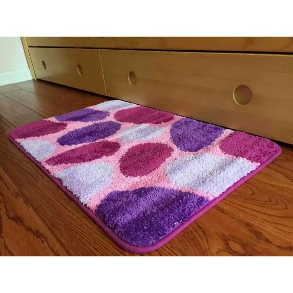 Bricks pattern plain color shaggy bath room mat