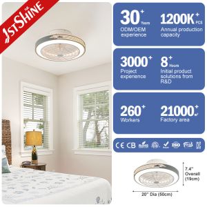 DC Motor Type 1stshine LED Ceiling Fan with Dimmable Light Energy and Contempora