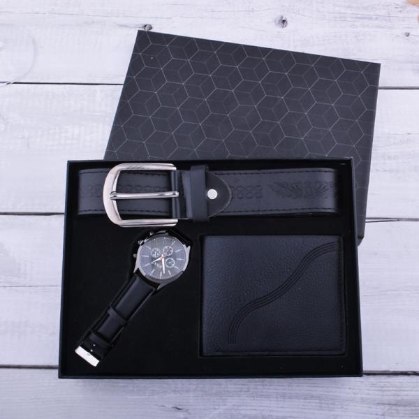 Daily Life Essential Unisex Leather Wallet with Engraved Watch Band and ID Card Holder
