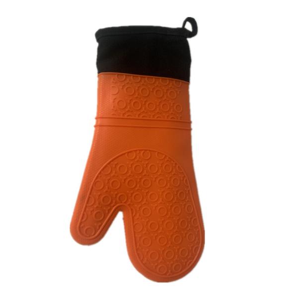 Buy Quilted Lining Silicone Heat Resistant Kitchen Gloves Durable at wholesale prices