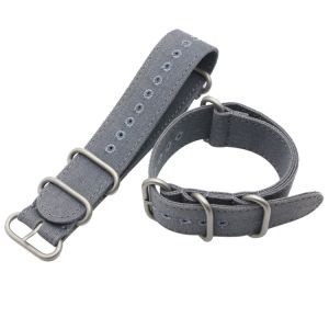 18mm Canvas Strap Watch Band Light Gray With Stitching Holes CE ROHS certificate