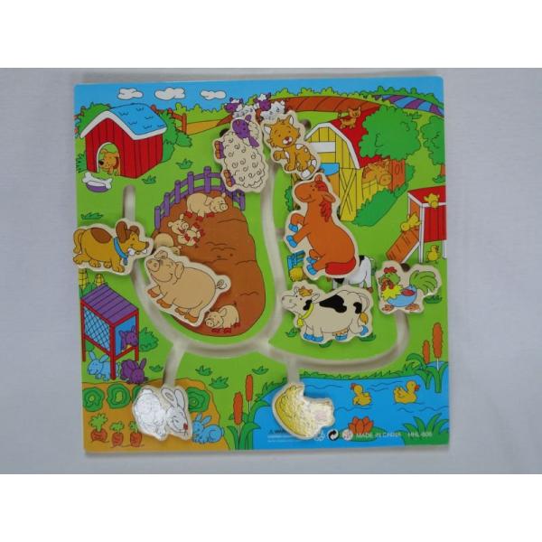 Quality and Cheap Kids Cartoon Orchar Animal Displacement Linden Wood Toy Car