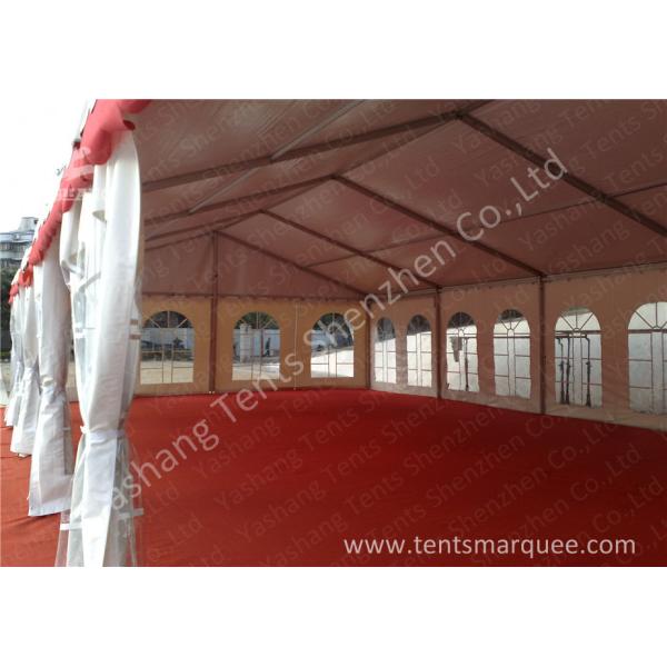 Out side White PVC Cover Aluminum Frame Clear Span Tent with Red Carpet