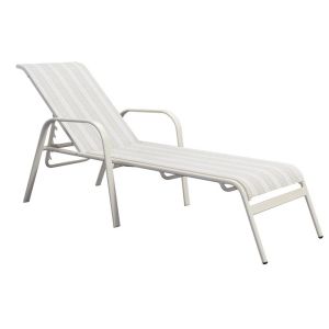 Aluminum Frame Teslin Seat Durable Structure Outdoor Sunbed