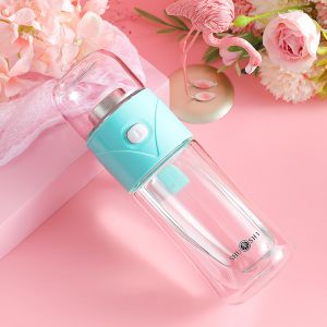 Double Layer 14oz Leak Proof Glass Water Bottle With Strainer