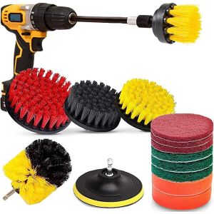 15pcs Power Drill Brush With Polishing Attachment 820g Home Cleaning