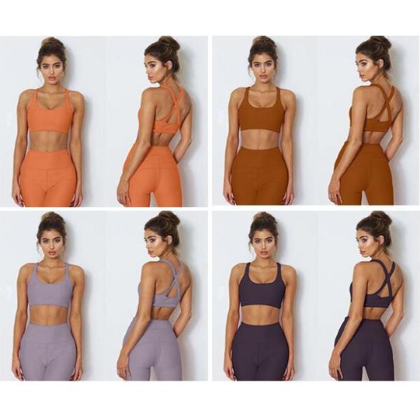 Wholesale Wireless Racerback Sport Bra Breathable Front Hook Sexy Women's Wirefree Sport yoga Bra lady sex bra underwear