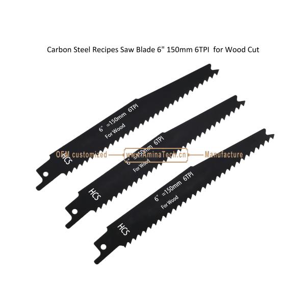 Carbon Steel Recipes Saw Blade 6" 150mm 6TPI for Wood Cut ,Reciprocating,Power Tools