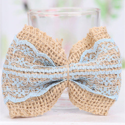 Factory Direct Handmade Diy Lace Bow New Clothing Accessories Color Linen Flower