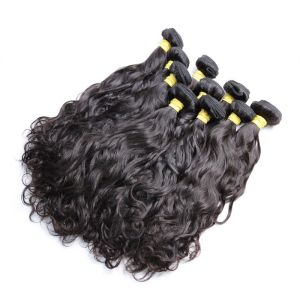 Natural Wave Brazilian Human Hair Bundles For Black Women Long Hair / Shedding