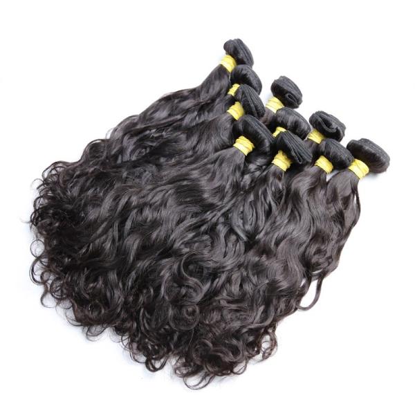 Natural Wave Brazilian Human Hair Bundles For Black Women Long Hair / Shedding