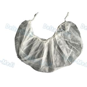 Single / Double Elastic Disposable Surgical Caps , Non Woven White Surgical