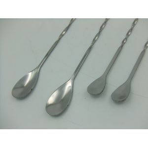 Stainless steel double stir bar Milk tea coffee spoon scoop cocktail bar section