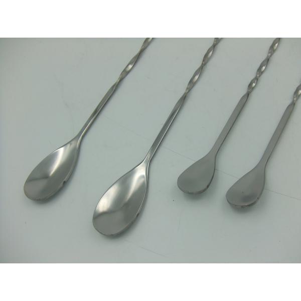 Stainless steel double stir bar Milk tea coffee spoon scoop cocktail bar section rod long handle more key