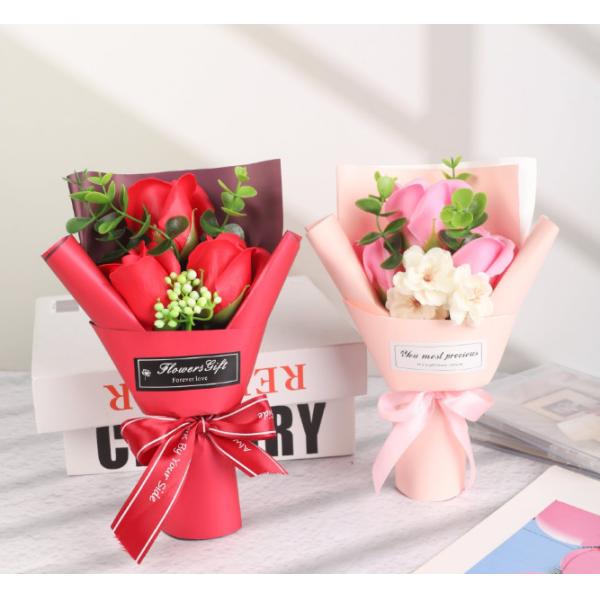 Buy Creative Gift Simulation Rose Bundle Soap Flower at wholesale prices
