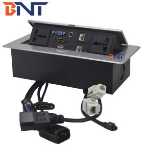 Desk Pop Up Socket Box CAT6 Jack With 30cm Power Cord